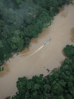 Vista aérea río amazonía ecuador