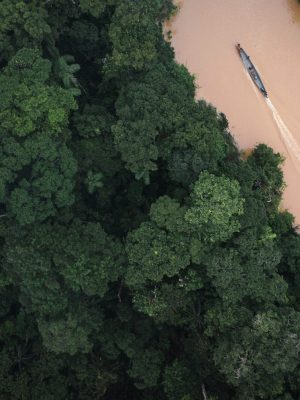 vista aérea selva y río amazónico ecuatoriano